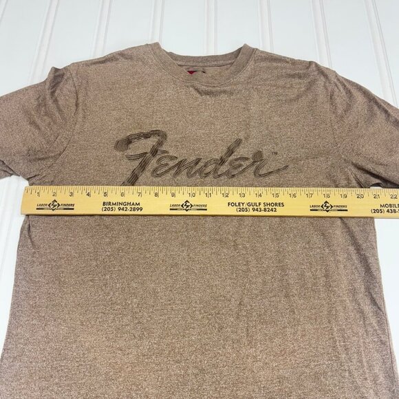 Vintage Fender Brown Short Sleeve T-Shirt XXL embroidered Crew Neck Casual - Picture 5 of 7